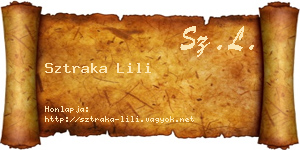 Sztraka Lili névjegykártya