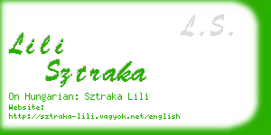 lili sztraka business card